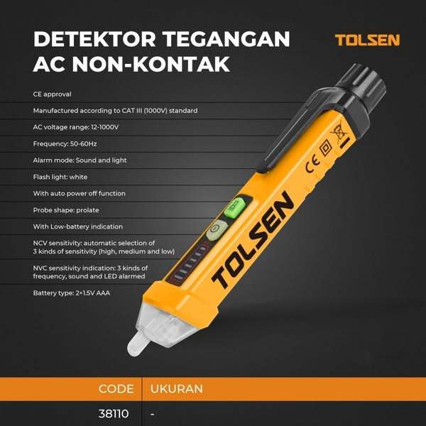 Jual Tespen/Non Contact AC Voltage Detector Merk Tolsen | Shopee Indonesia