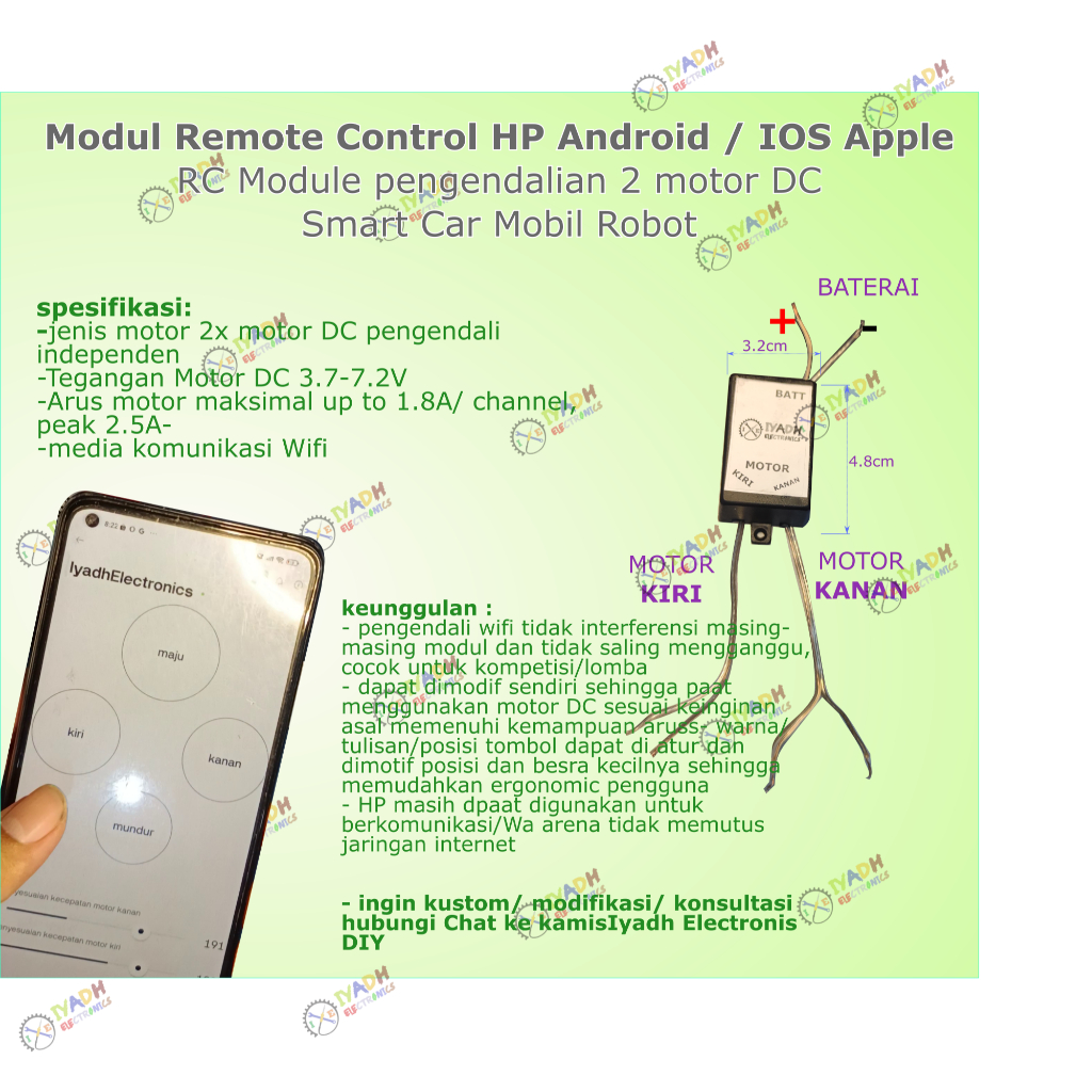 Jual Modul Remote Control HP Android / IOS Apple RC Module pengendalian ...