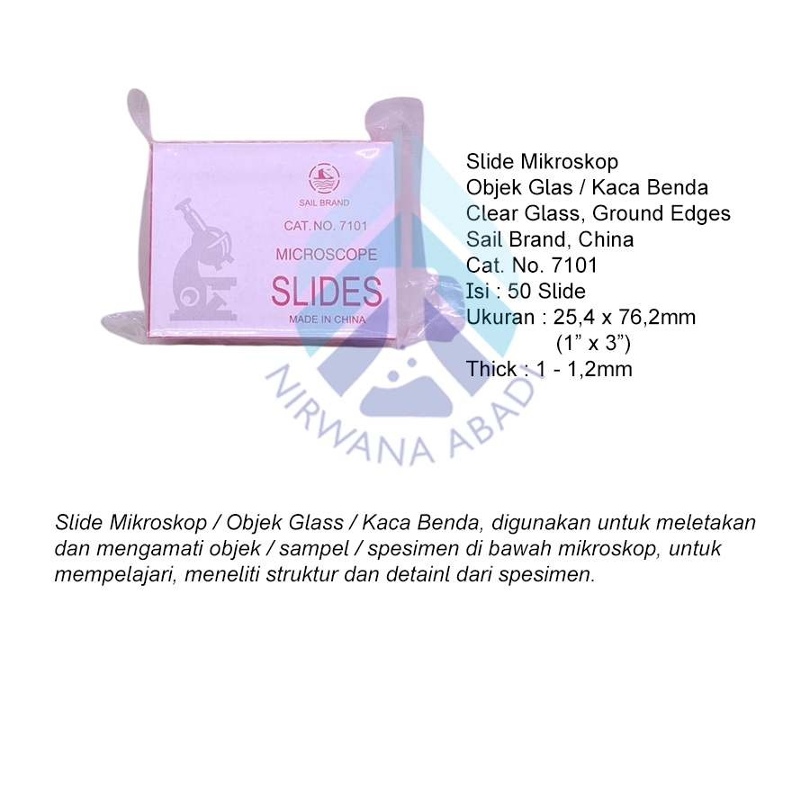 Jual Slide Mikroskop 7101 Kaca Preparat Objek Glass Kaca Benda Sail ...