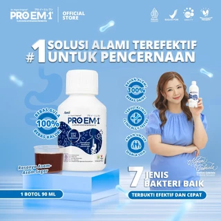 PRO EM1 Original 90ml | Suplemen Probiotik | Anak Dewasa Lansia Bebas Gula | Bakteri baik Untuk Pencerenaan | Imun | Maag | Gerd | Usus | Sembelit