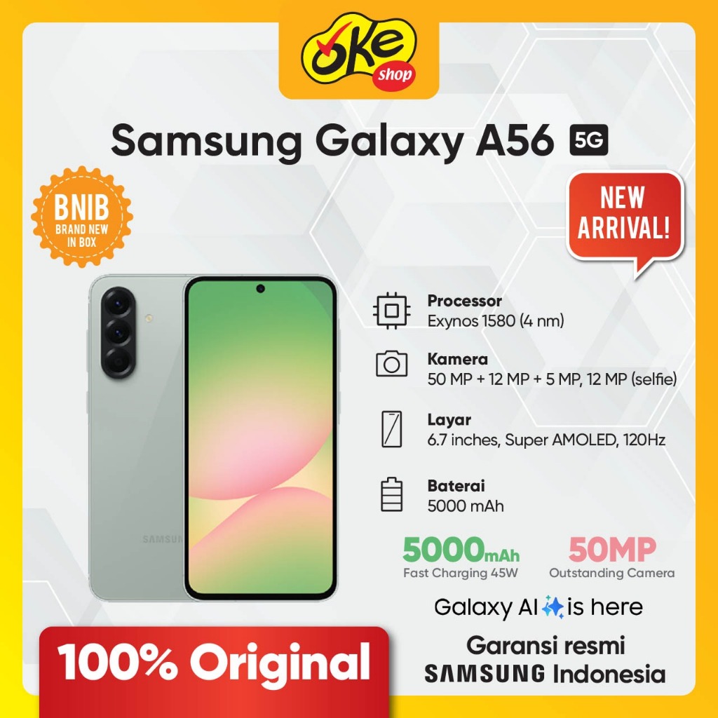 Jual Samsung Galaxy A56 5G 8/256GB 12/256GB - Garansi Resmi Samsung
