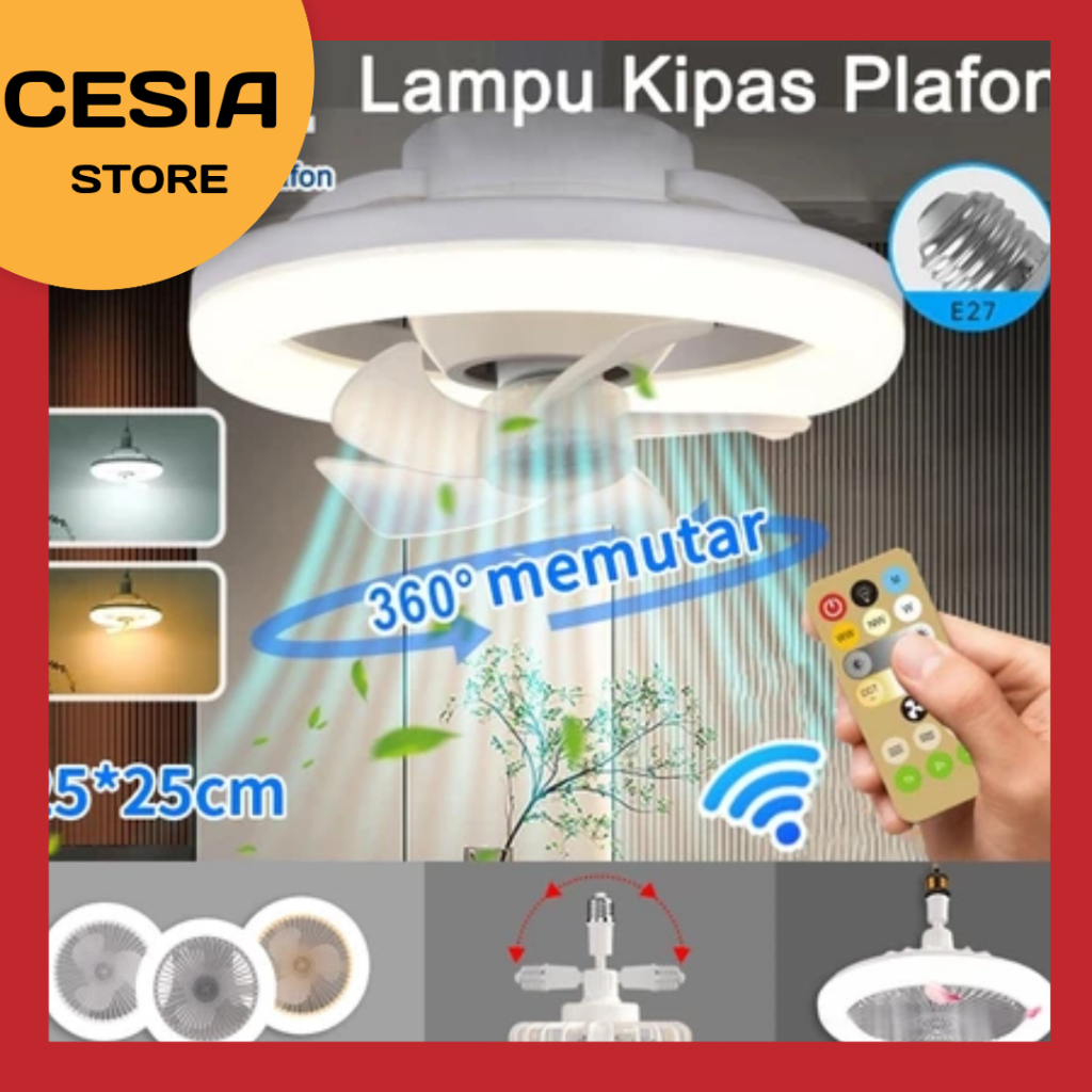 Jual [ CS ] Lampu Kipas Angin Remote Lampu Plafon Multifungsi Lampu ...
