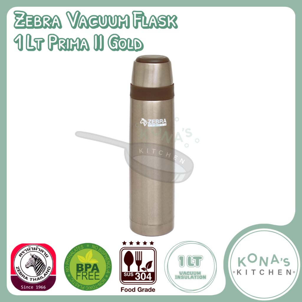 Jual Zebra Vacuum Flask 1 Lt Prima II Gold (112959) / Botol Minum ...