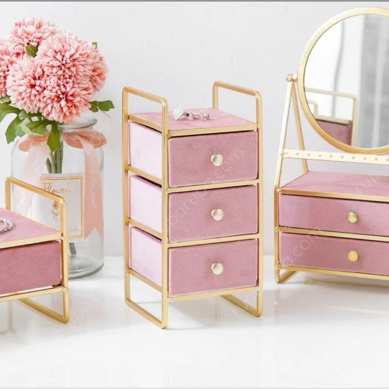 Jual INFORMA JEWELRY BOX 3 DRAWER PINK// INFORMA LACI PENYIMPANAN//LACI ...