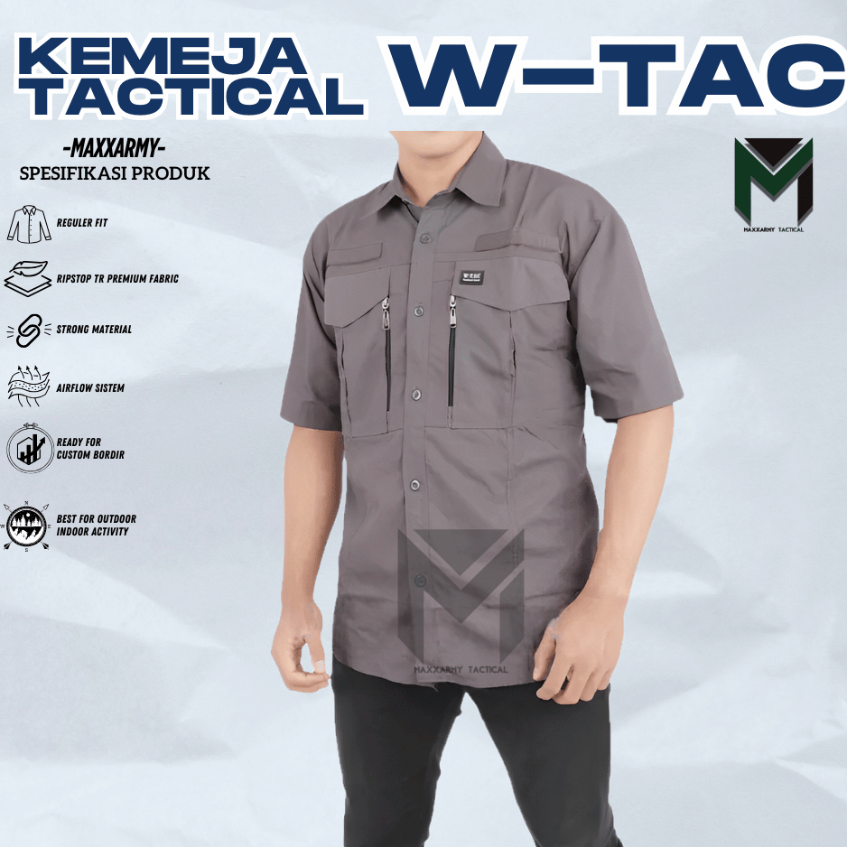 Jual Kemeja Tactical W-Tac Lengan Pendek Pria Wanita Bahan Ripstop ...