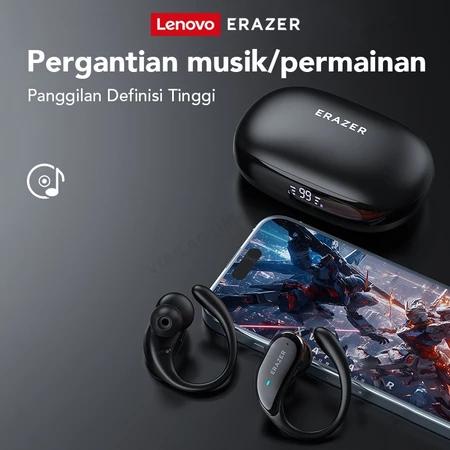 Lenovo XT80 TWS Wireless Earphone dengan earhooks untuk olahraga lari Lenovo XT80 TWS Wireless Earphone dengan earhooks untuk olahraga lari