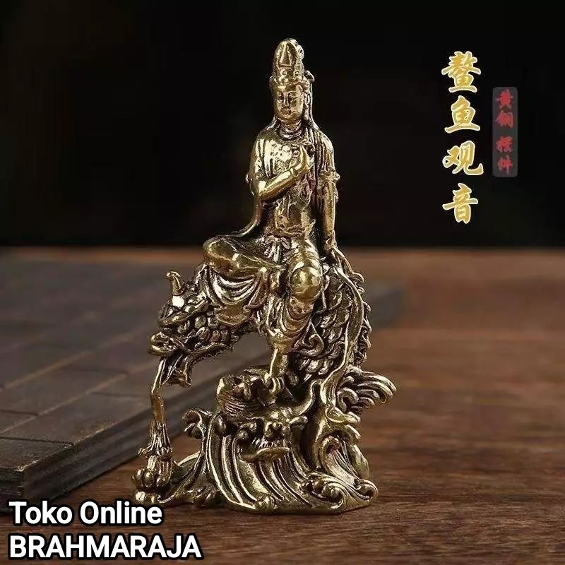 Jual Patung Dewi Kwan Im Naik Ikan Avalokitesvara Bodhisattva Guan Yin