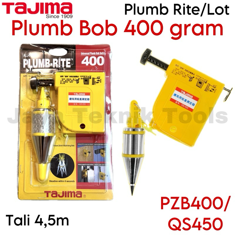 Fil à Plomb TAJIMA PZB-400GP – 400 G, Pour Maison Ossature Bois, Précis Et Robuste