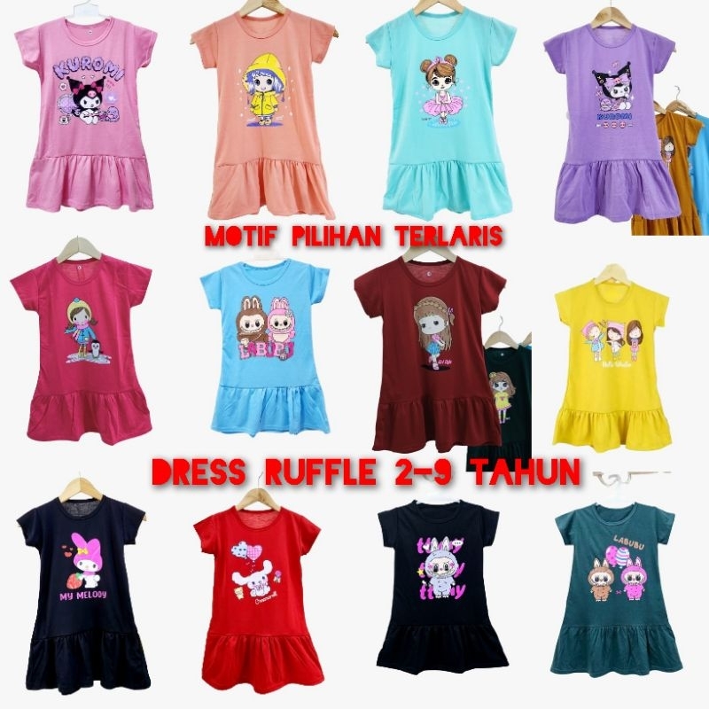 Jual Dress anak perempuan usia 2-9 tahun motif baru// daster anak ...