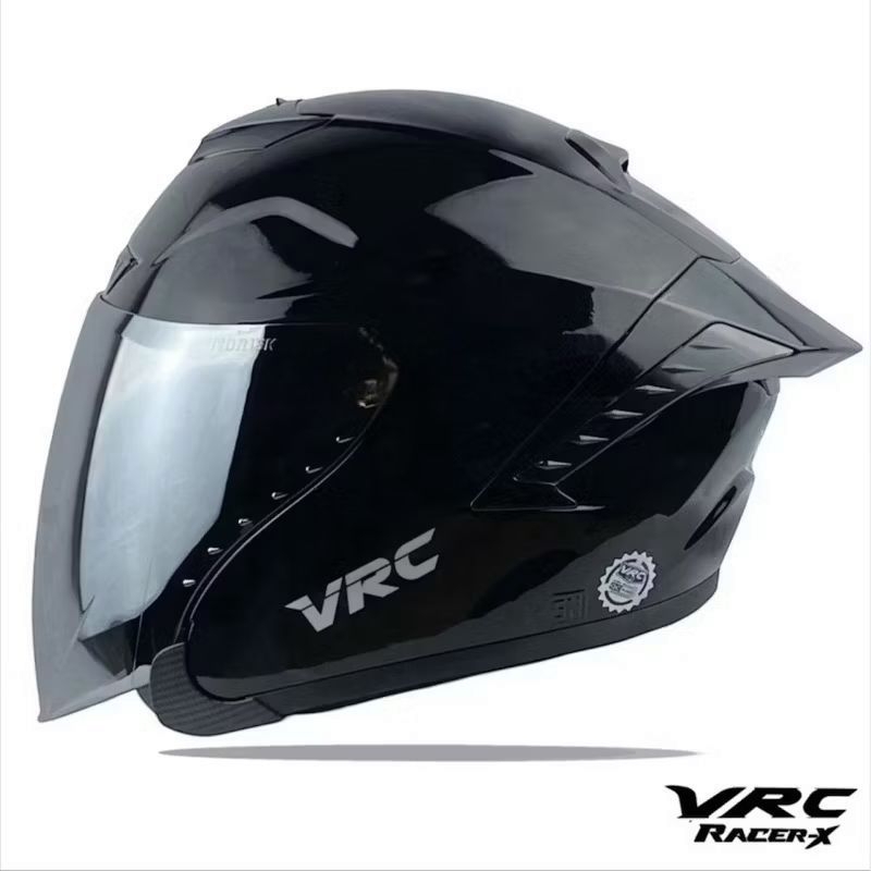 Jual Helm VRC Racer X Solid Polos Original Black Glosy | Shopee Indonesia
