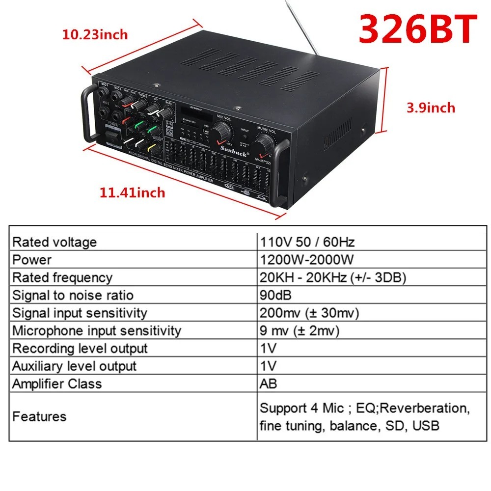 Jual Ampli Karaoke Equalizer/Treble Bass Booster/EQ Audio AmplifierHome ...