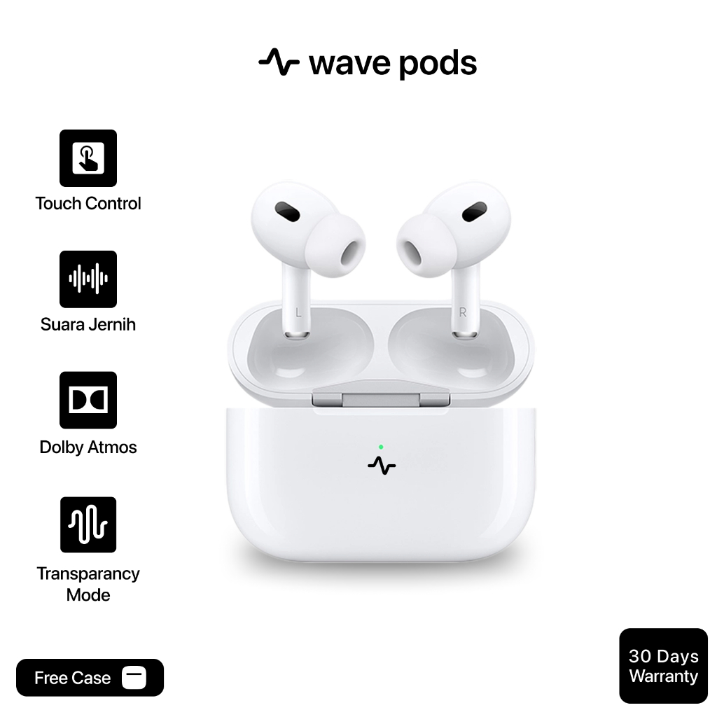 Jual Wave Pods Pro 2 White TWS ANC Active headset bluetooth headset ...