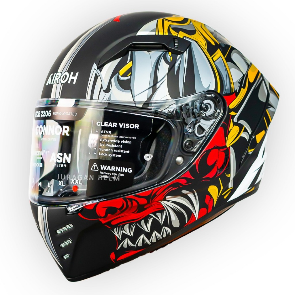 Casque CONNOR BOT AIROH rouge/gris - , Casque intégral