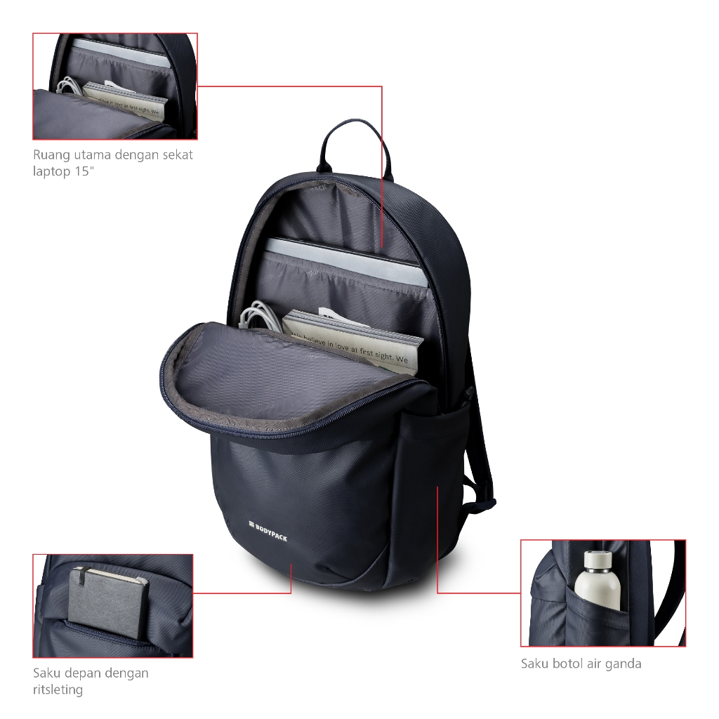 Jual Bodypack Composition Laptop Backpack 15 Inch Tas Ransel Kerja ...
