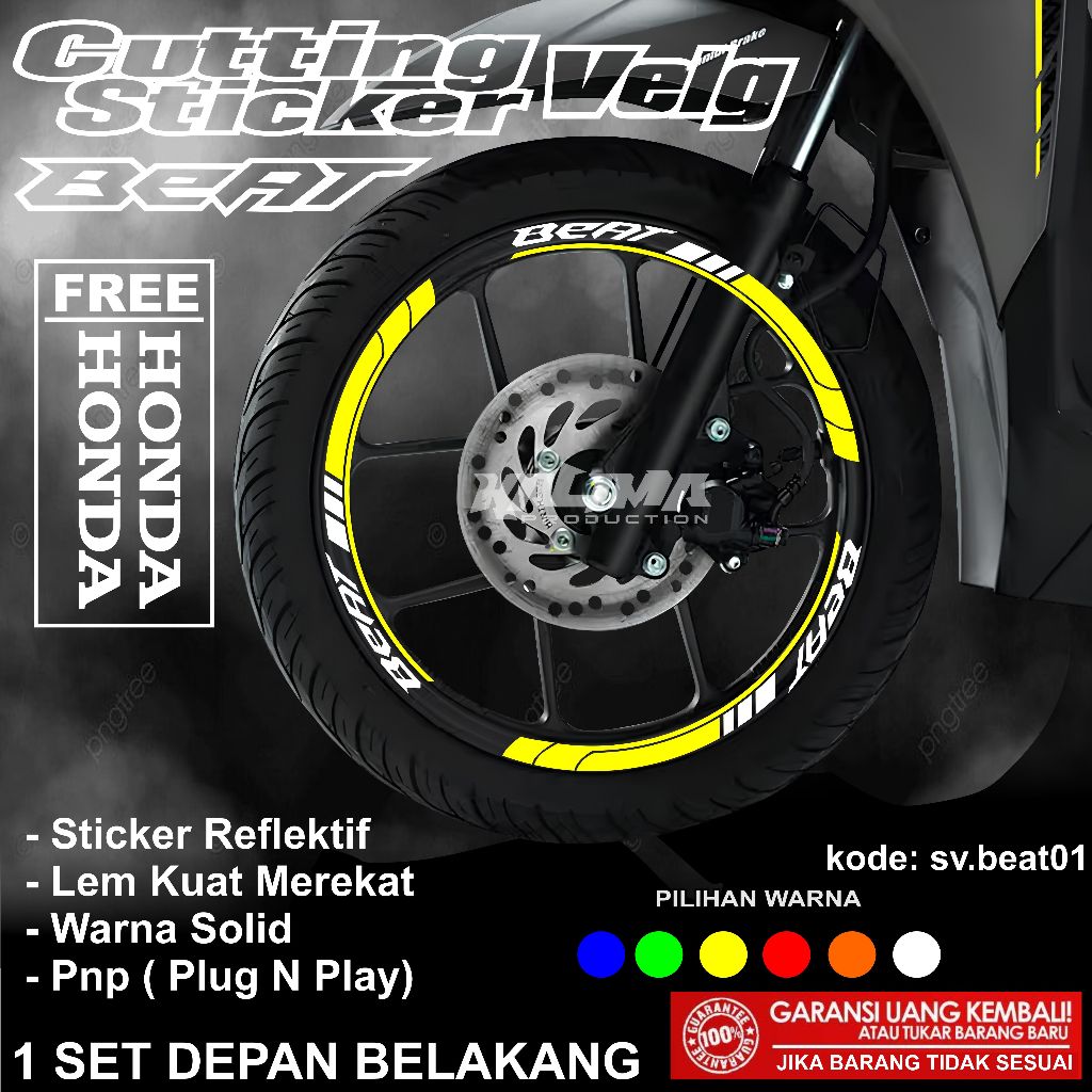 Jual Cutting Stiker Sticker Lis List Roda Motor HONDA BEAT - Aksesoris ...