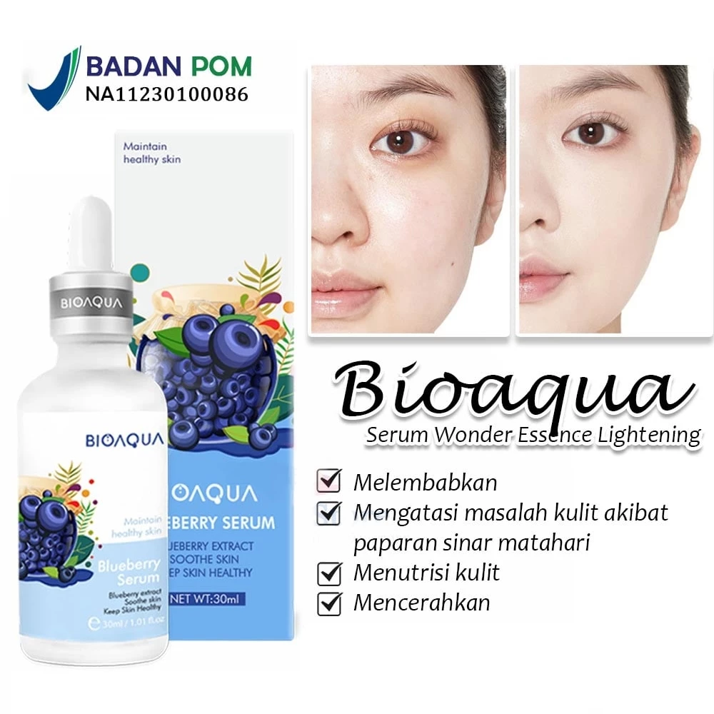 [ BPOM ] Serum Wajah Bioaqua Wonder Essence Blueberry Whitening Anti Aging Anti Penuaan | AutoStock