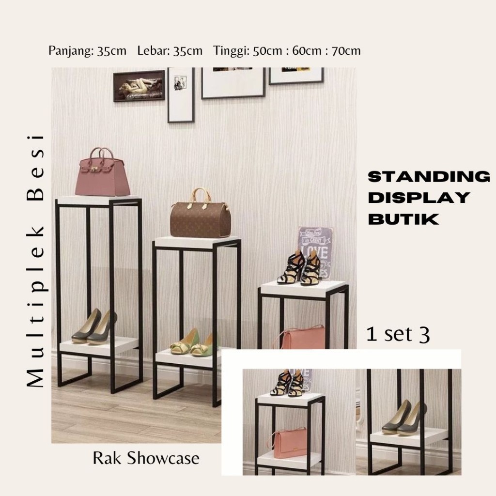 Jual Standing Display Sepatu/Tas 1 set 3 pcs | Shopee Indonesia