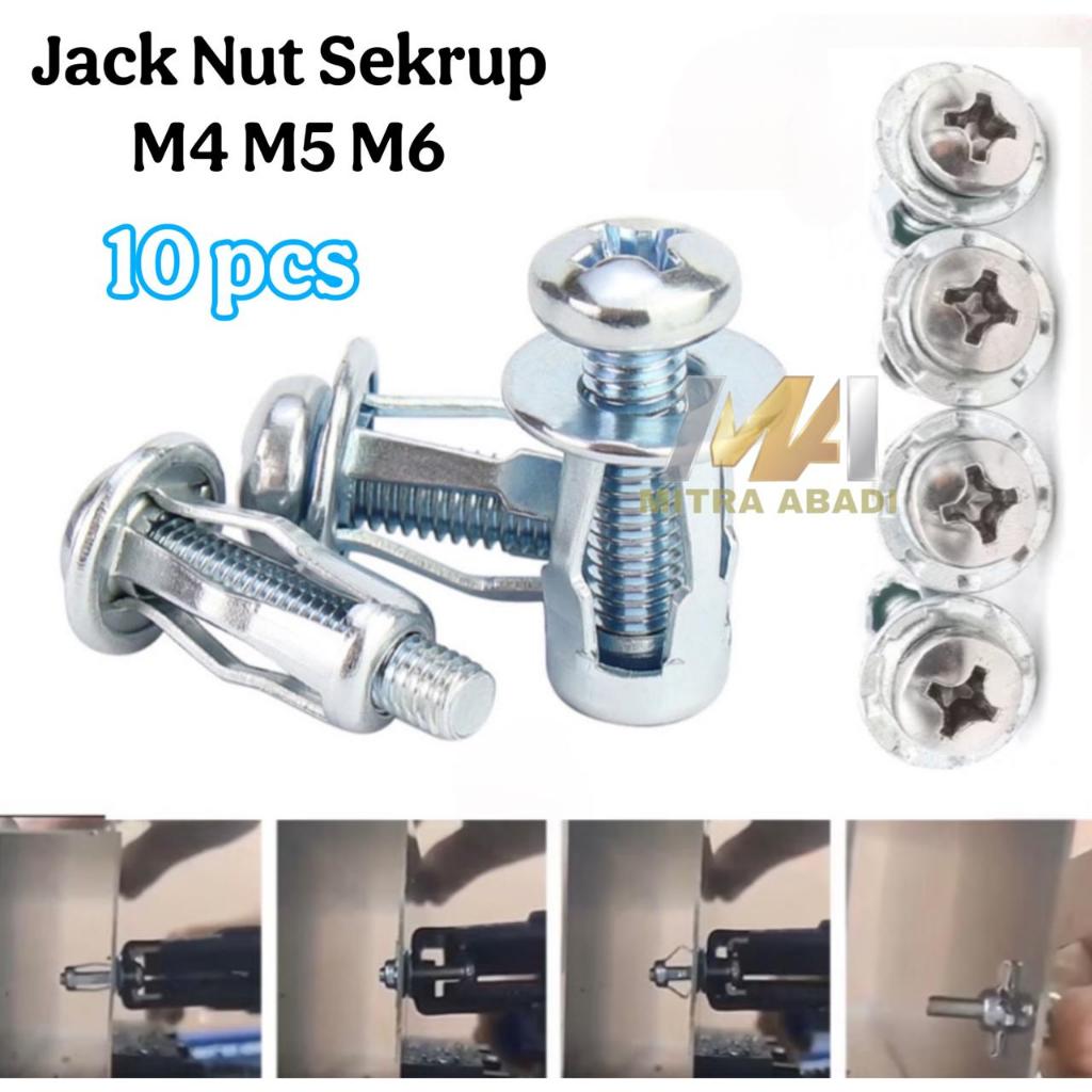 Jual 10 Pcs Sekrup Jack Nut / Rivet Plat Metal Sekrup M4 / M5 / M6 ...