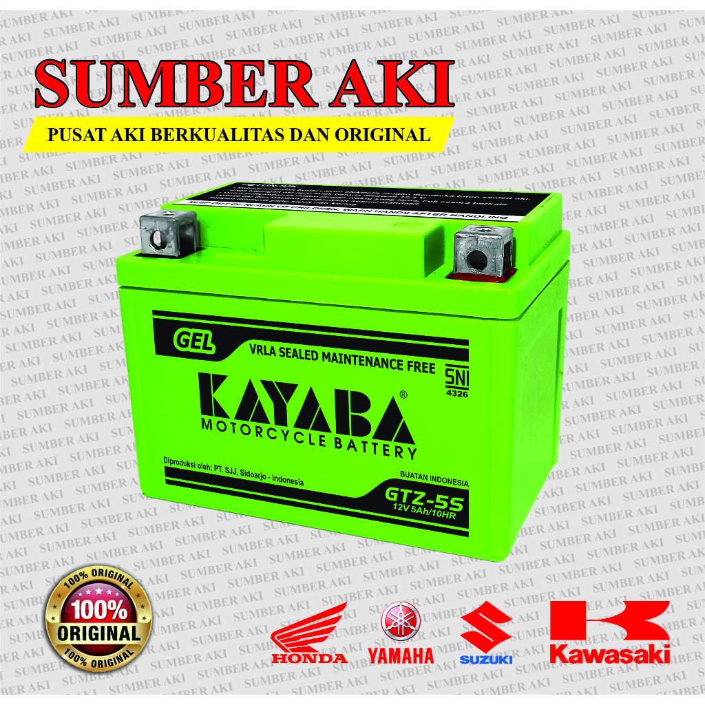 Jual Aki Motor KAYABA HIJAU GTZ5S PREMIUM Aki Kering HONDA BEAT VARIO ...