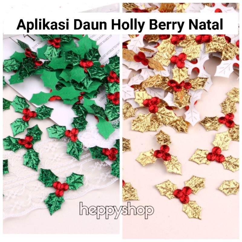 Aplikasi Daun Holly Berry Natal