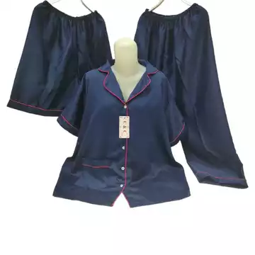 Baju Tidur Piyama Wanita 3in1 XL Satin Velvet Premium