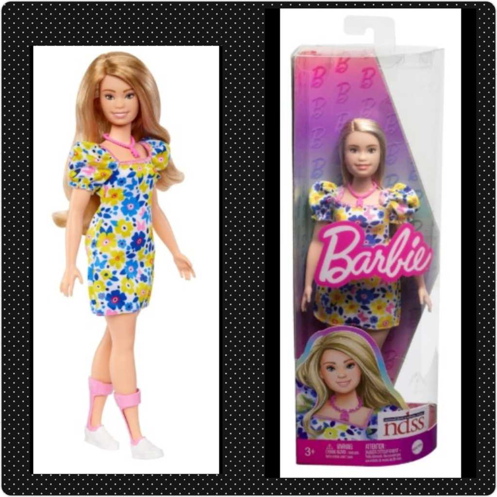 barbie fashionistas doll #208 with down syndrome wearing floral dress Classic Fit Stretch Plaid Suit Pant – Perry Ellis main image 1