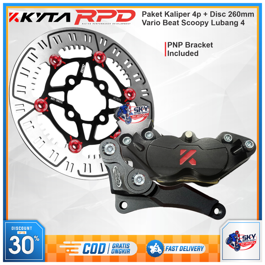 Jual Paket Kaliper 4p KYTA + Disc RPD Matrix 260mm Vario Beat Scoopy ...