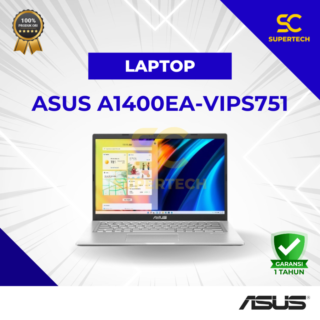 Jual Asus Vivobook A1400EA-VIPS751 Core i7-1165G7 8GB 512GB SSD No ODD ...