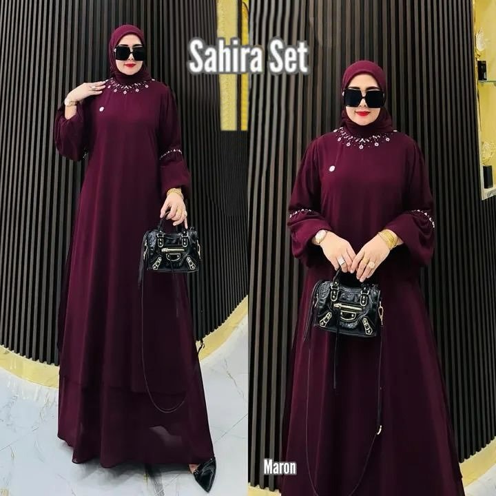 Jual COD Sahira Dress Set Gamis Lebaran 2025 Model Gamis Terbaru ...