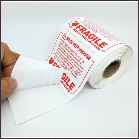 Jual mh Label Sticker FRAGILE Wajib Video Unboxing Stiker Perhatian ...