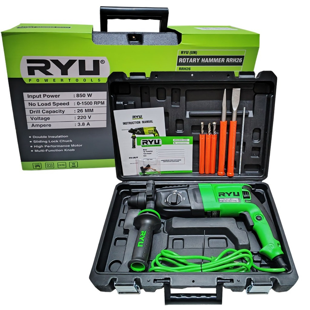 Jual RYU Mesin Bor Beton Bobok RRH 26 / Rotary Hammer RRH26 3 Fungsi ...
