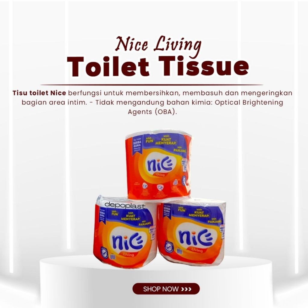 Jual Nice Living Tissue Toilet Emboss Tisu Gulung 1 Roll 460 + Extra 50 ...