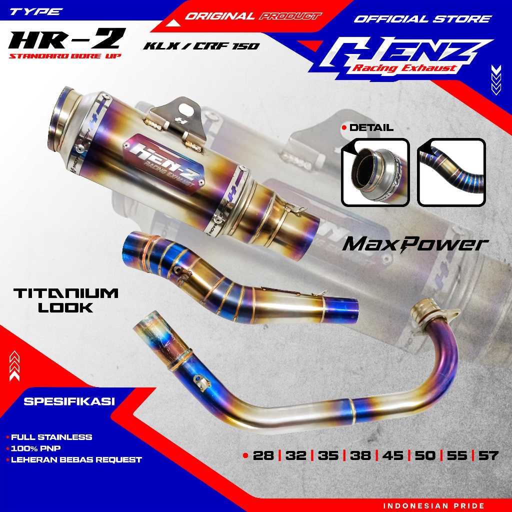 Jual Kenalpot KLX/DTRACKER,CRF titanium look Henz Racing Exhaust ...