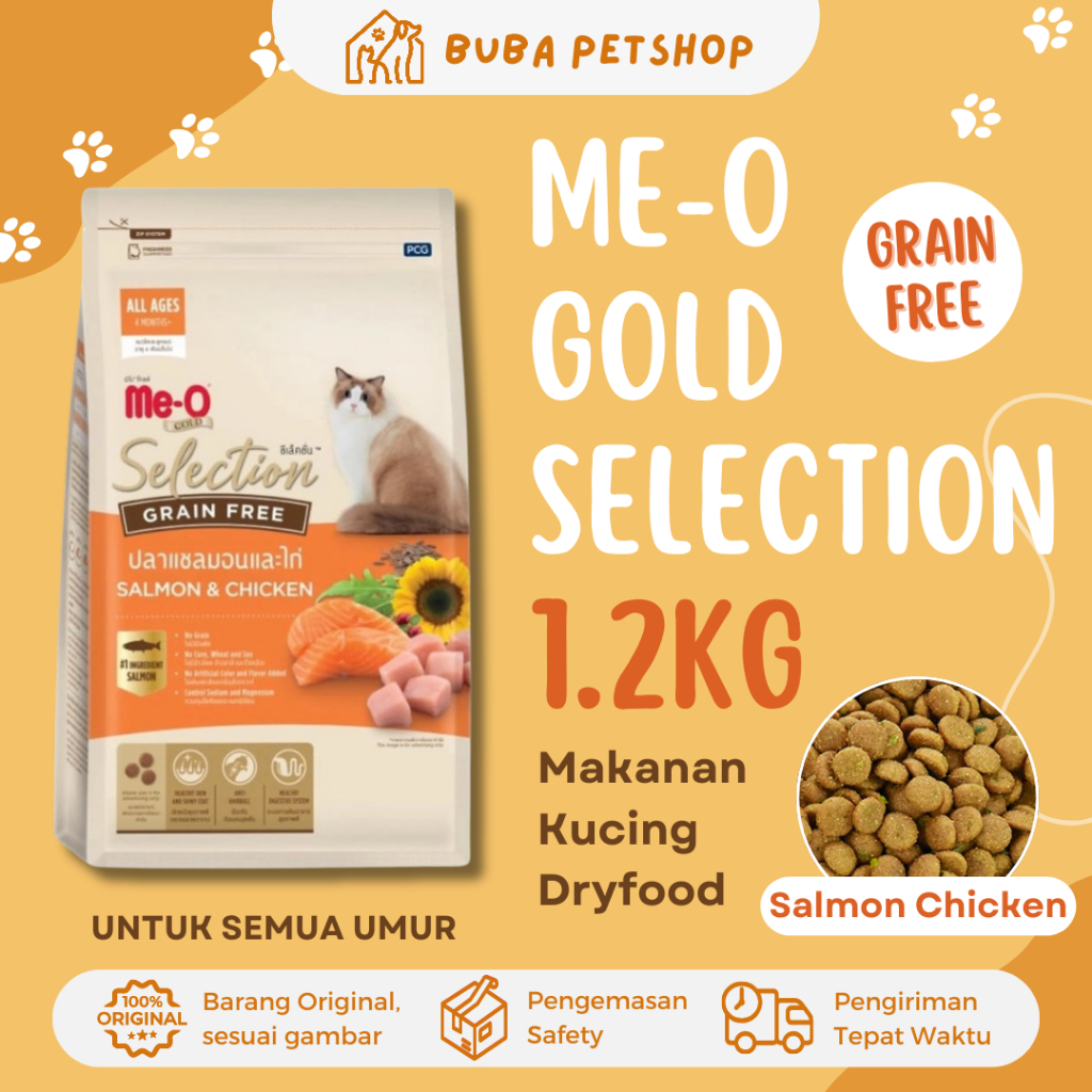 Jual Meo Gold Selection Grain Free | Me-o Makanan Kucing Kering Adult ...
