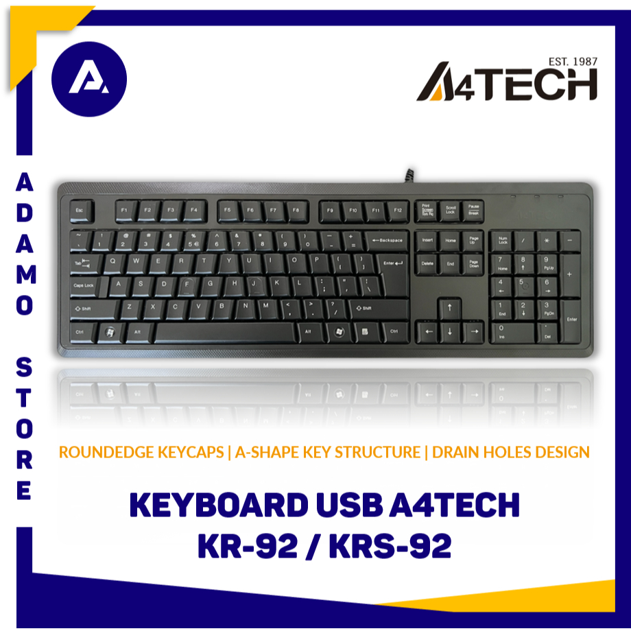 Jual Keyboard USB Kabel A4Tech KR-92 / KRS-92 Keyboard Wired Natural-A ...