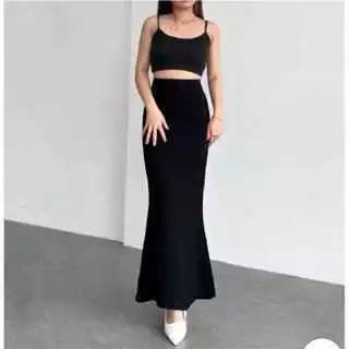 Gambar 4 Rok Mermaid Maxi Wanita Belle Flare Premium