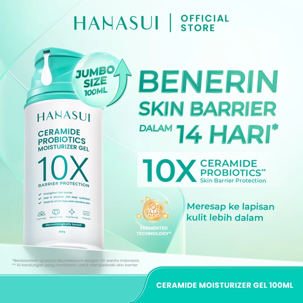 Pratinjau Hanasui Ceramide Probiotics Moisturizer Gel 100ml - Pelembab Ringan Lembap Perbaiki Skin Barrier dan Mencerahkan