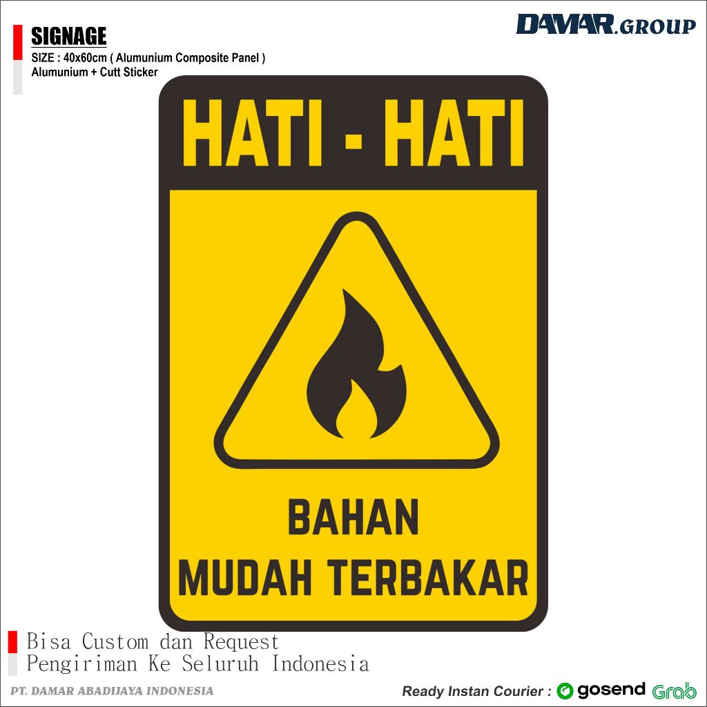 Jual RAMBU RAMBU HATI HATI BAHAN MUDAH TERBAKAR SIGNAGE 40x60cm, Papan ...