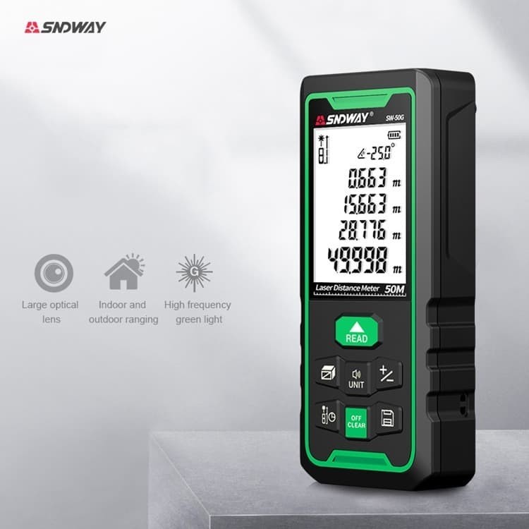 Jual SNDWAY Meteran Digital Distance 100Meter SW-100G Laser Hijau ...