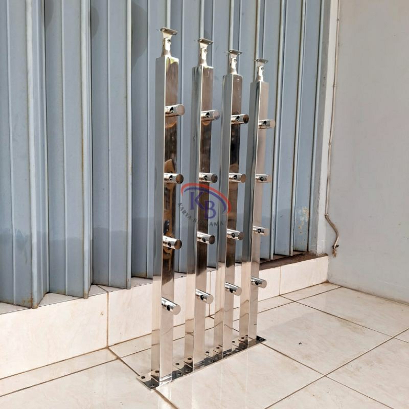 Jual Tiang railing tangga stainless minimalis / pipa jari-jari kilap ...