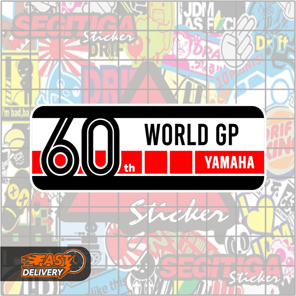Jual Sticker 60th World Gp Yamaha Ukuran 8 x 3 Cm | Shopee Indonesia