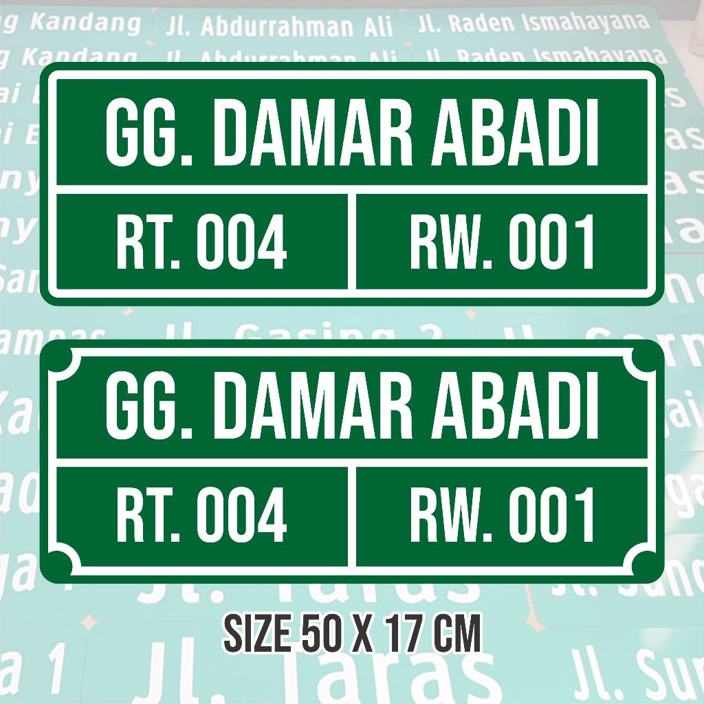 Jual SIGN NAMA JALAN GANG DLL 17 x 50cm RAMBU RAMBU Papan Tanda Arah ...