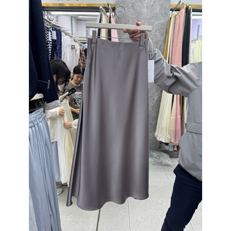 CN729 1701 ROK SATIN PLAIN MERMAID MAXI SKIRT XINGWANG