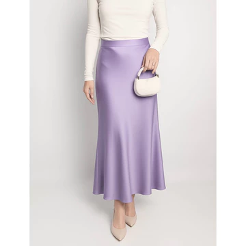 Arumi Silky Skirt. Rok Satin Premium. Maxi Skirt A Line. Rok Satin Premium