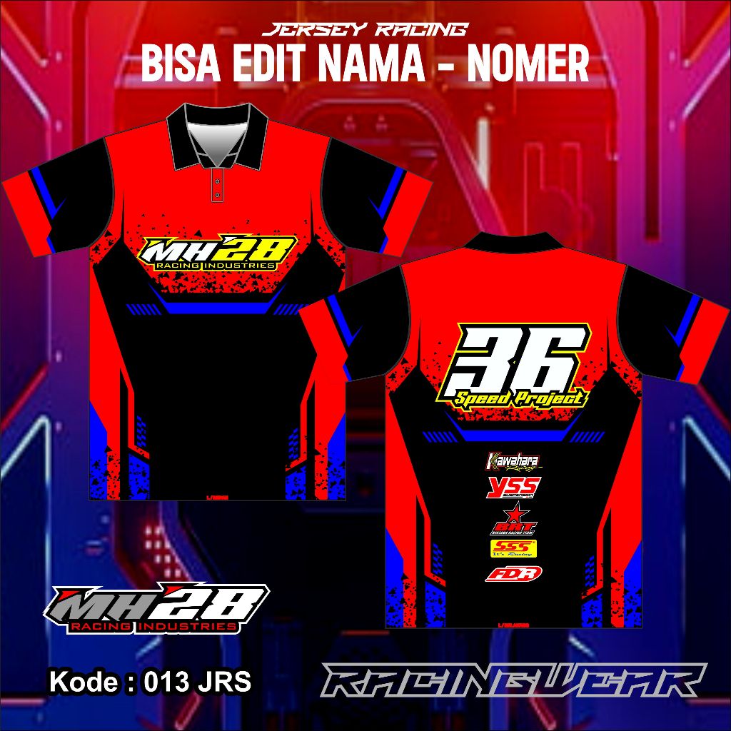 Jual Jersey Racing MH28 Jersey Racing Custom Edit Nama & Nomor Jersey ...