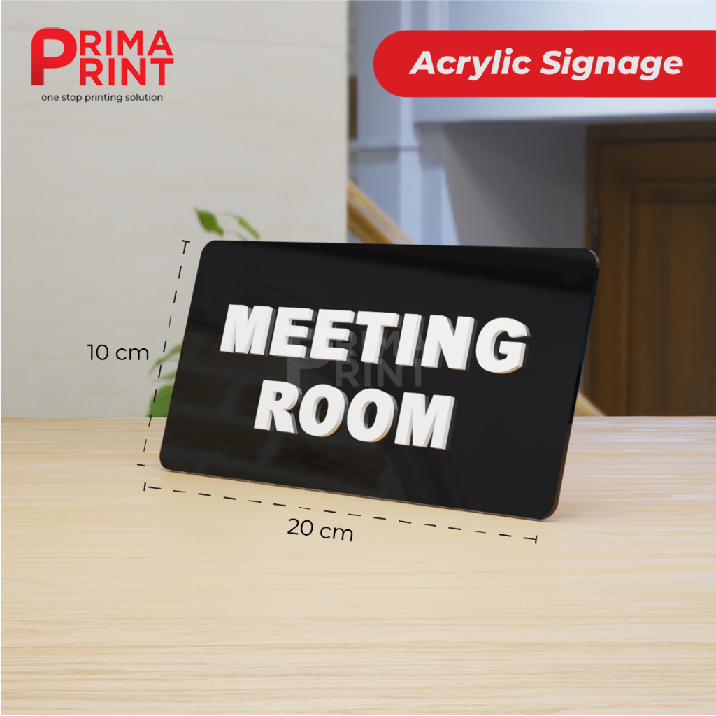 Jual Sign Signage MEETING ROOM Huruf Timbul 3D / Papan Tanda Ruang ...