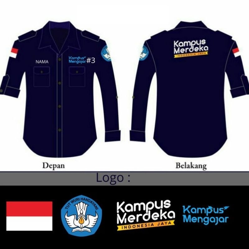 Jual KEMEJA /PDL/PDH/ROMPI free bordir logo + nama | Shopee Indonesia