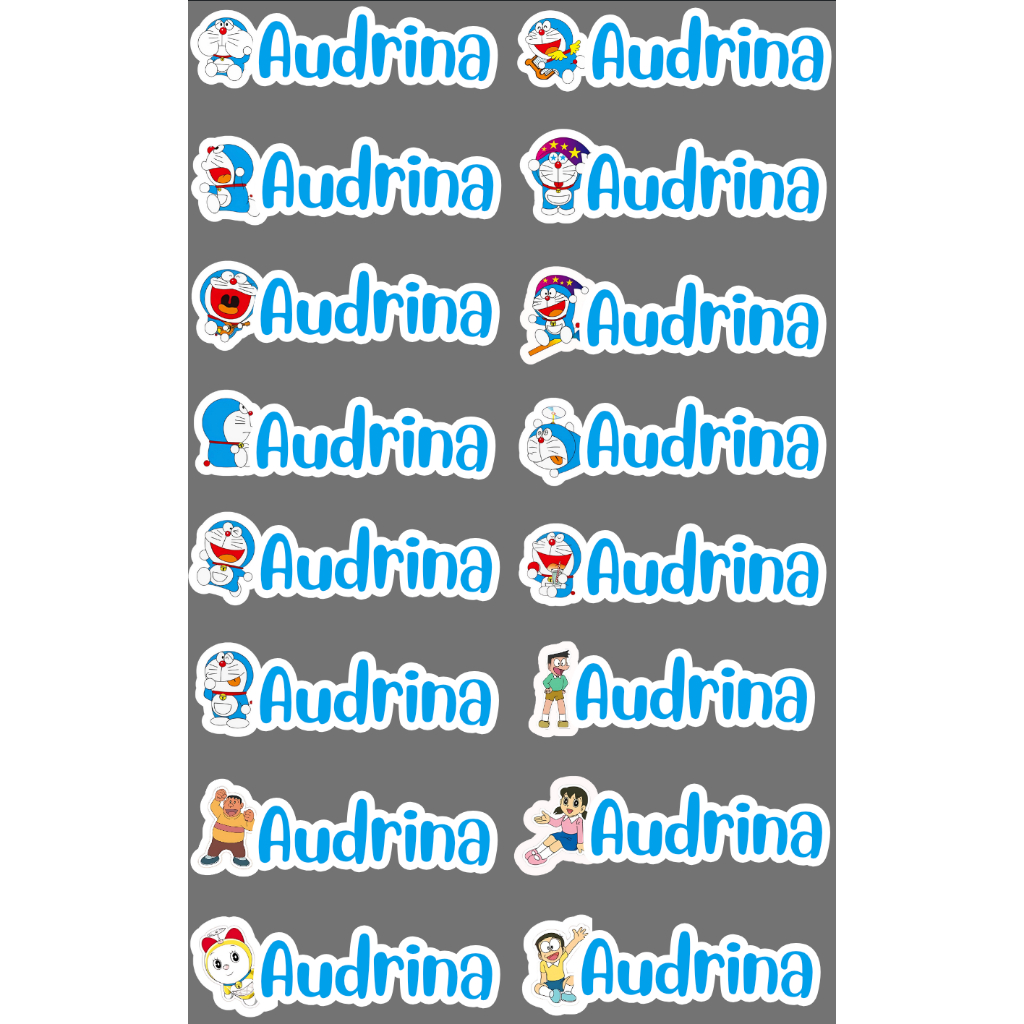 Jual STICKER LABEL NAMA DORAEMON 2X8CM | Shopee Indonesia