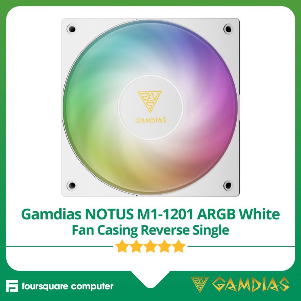 Jual Gamdias NOTUS M1-1201 ARGB White Fan Casing Reverse Single ...