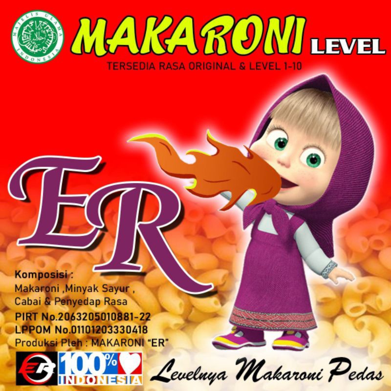 Jual Makaroni Level Pedas ER Marsha Rasa Original & Level 1 - 10 isi 24 ...